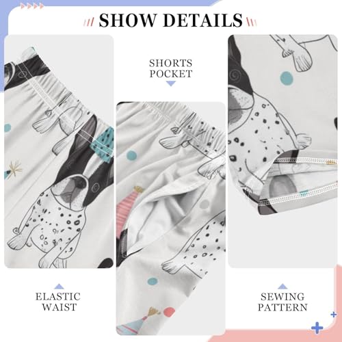 ZZXXB Birthday French Bulldog Boys Long Pants Soft Trousers Elastic Waist Kids Lounge Bottoms with Pockets S-XL4