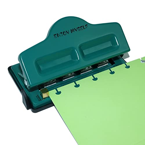 Enjoy Myself Mushroom Discbound Hole Punch for All Paper Sizes Happy Planner Paper Puncher for Disc Bound Planner (Black Green)