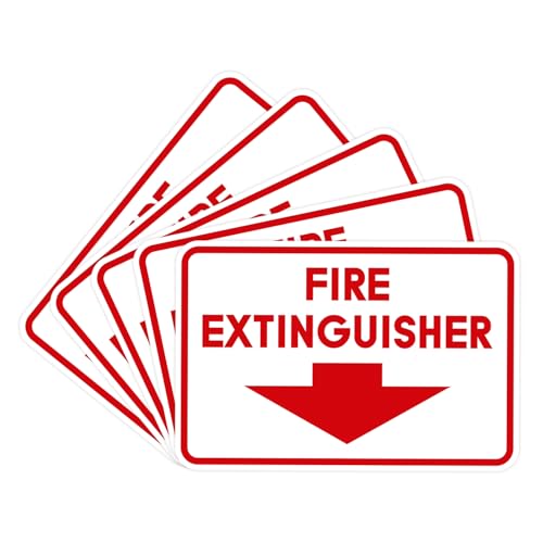 Image of Signs ByLITA Classic Framed Fire Extinguisher (White /Red) - Medium 5 Pack