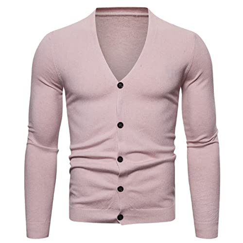 Gilet de bureau décontracté col en V brodé et cardigan homme Hanbok rose S