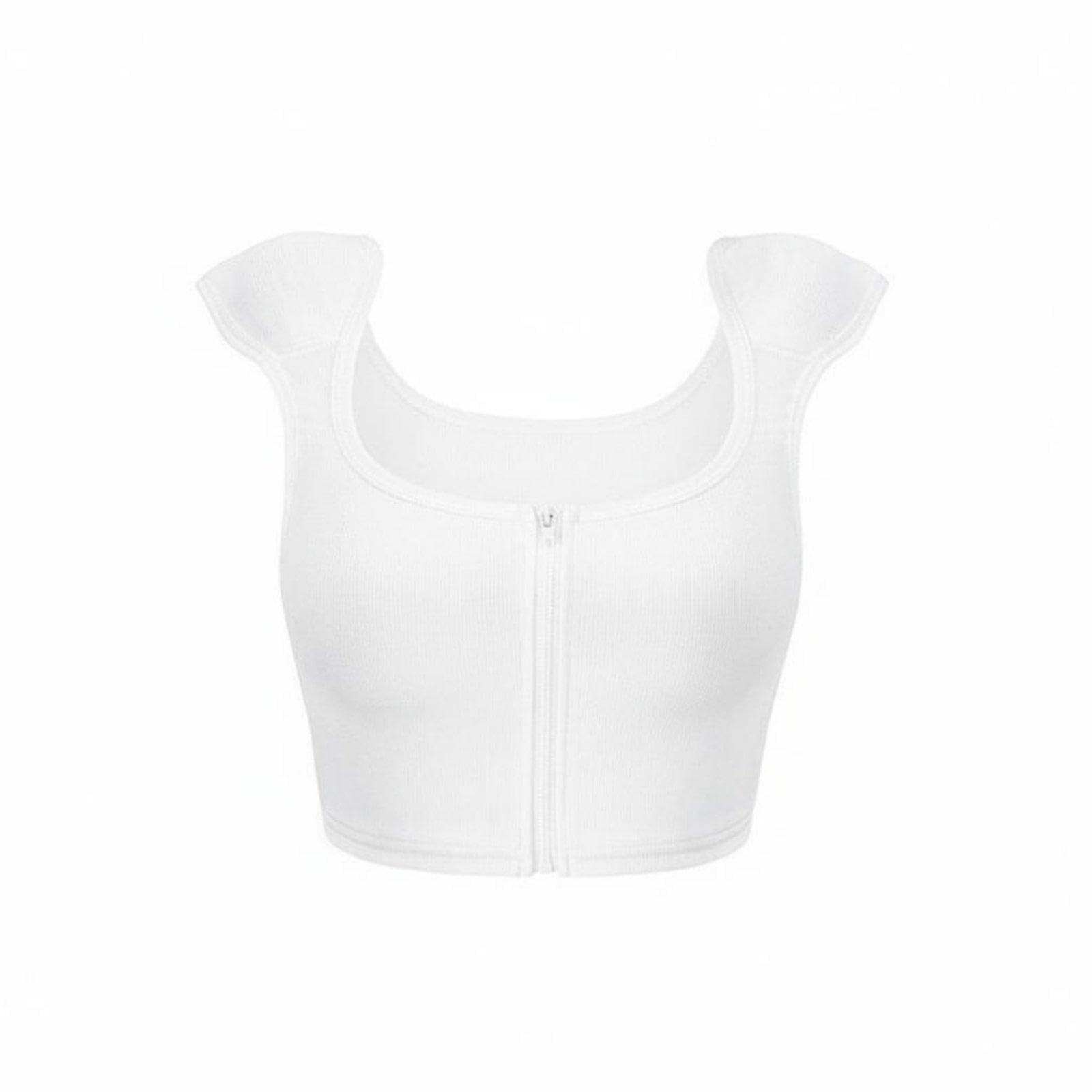 snappsy Padded Shoulder Binder vest Creates masculine contouring Shape Flattening Vest Pullover Design Compression Top for masculine-presenting White M-picture-27
