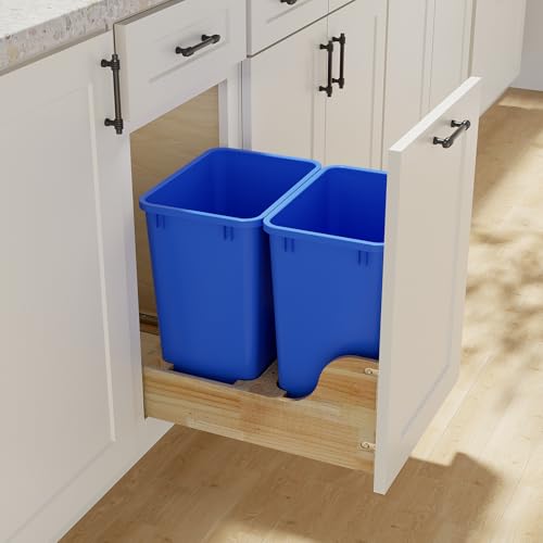 Image of 35 Quart Plastic Trash Can, 9-Gallons Kitchen Trash Can(2-Pack)
