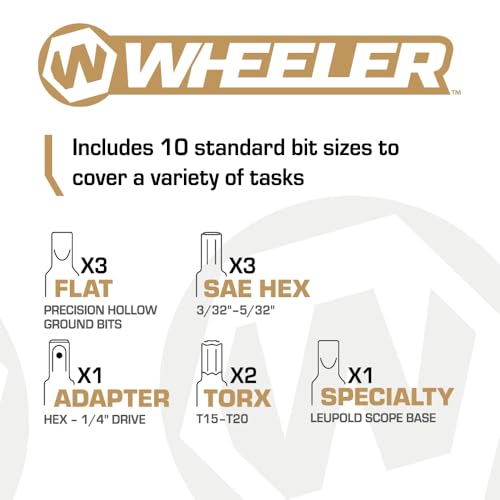Wheeler Manual Firearms Accurizing Torque Wrench with Inch/Pounds Measurement, Bits and Storage Case for Scope Mounting, Gunsmithing and Maintenance by Wheeler - Image 3
