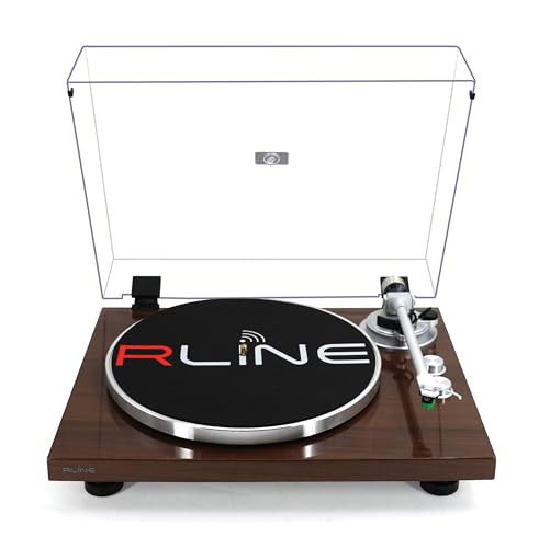 Platine vinyle 33 et 45 tours RLINE noyer avec plateau aluminium 12"