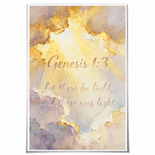 Scripture Canvas Wall Art Genesis 1:3 Minimalist Decor 32"x48"