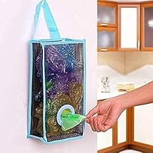 ROLOZY Wall Hanging Open-Top Garbage Bags Recycle Breathable Storage Polythene Garbage Bags Kitchen Organizer Plastic Wall Mounted Rubbish Bag Container, Multi