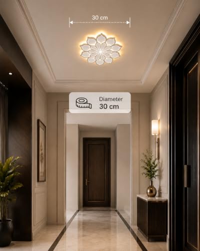 Image of FILLISKA Aluminium Luxurious 3 in 1 Led Ceiling /Wall Chandelier Light with 3 Step Colour Changing Function (Acrylic White Round-668 /2)