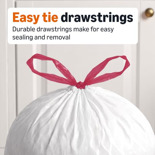Image of Amazon Basics Extra Strong & Flex Tall Kitchen Drawstring Trash Bags, Citrus Scent, 13 Gallon, 40 Count