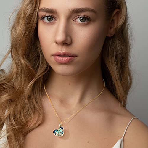 Dfunh I Love You Mom Necklace, Blue Crystal Gifts For Mom On Mother's Day Necklace S925 Sterling Silver, Mothers Day Gifts From Son, Mother Birthday Gift For Mom Grandma Gifts For Wife Anniversary Christmas Valentine's Day Birthday For Women Daughter #TOP1