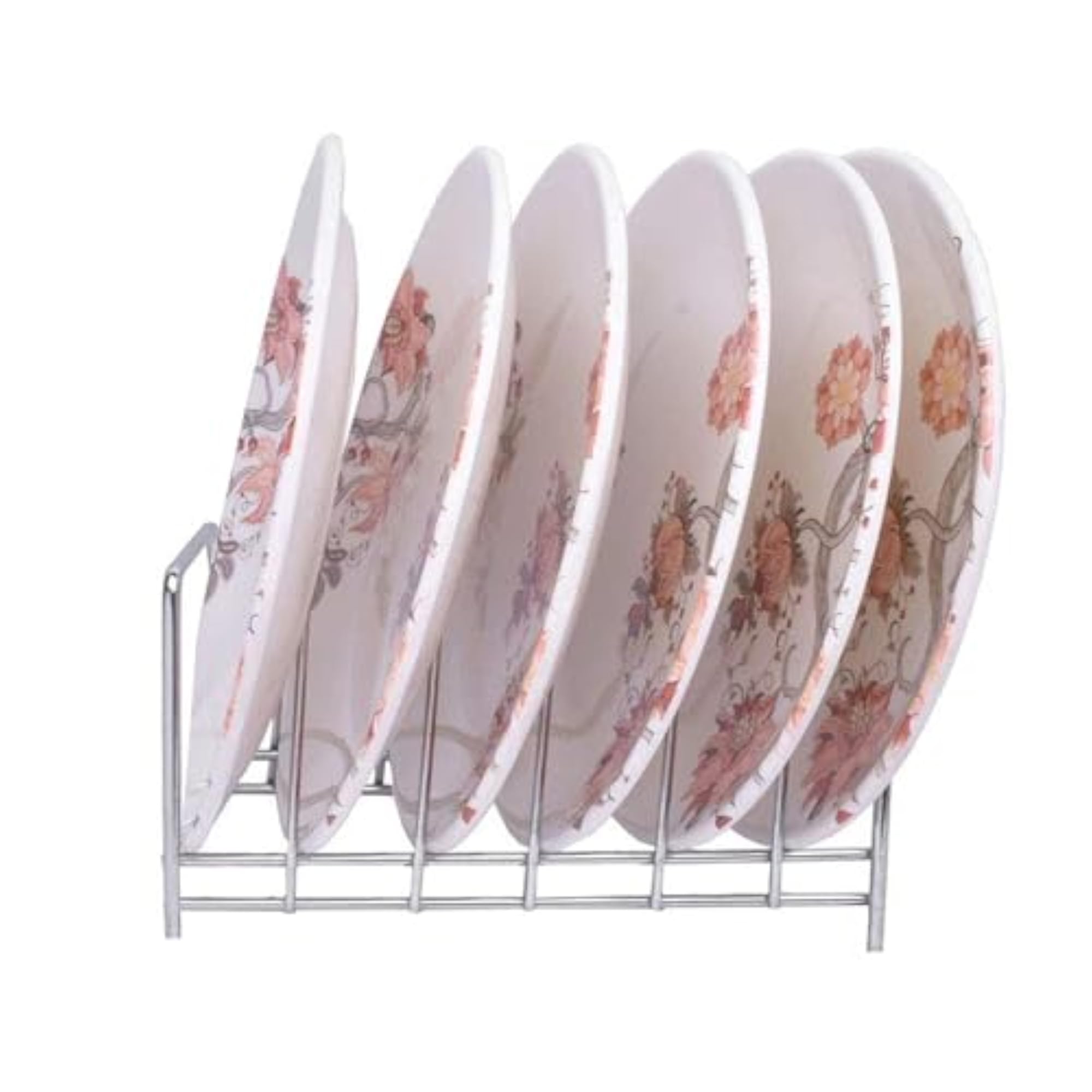 Stainless Steel Plate Stand & Wall Mounted Ladle Hook Rail for Kitchen