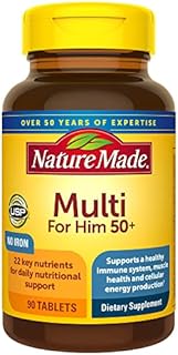 Nature Made Multivitamin For Him 50+, Mens Multivitamins for Daily Nutritional Support, Multivitamin for Men, 90 Tablets, 90 Day Supply