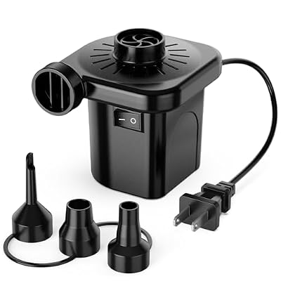 Electric Air Pump for Inflatables,Portable Quick-Fill Air Pump with 3 Nozzles,110-120V, Inflator & Deflator Pumps for Outdoor Camping, Air Mattress Beds,Boats,Inflatable Cushion,Couch,Pool Floats