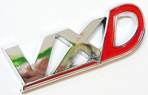 Chrome & Red VXD Tailgate Badge Emblem VXR Astra Rear Boot