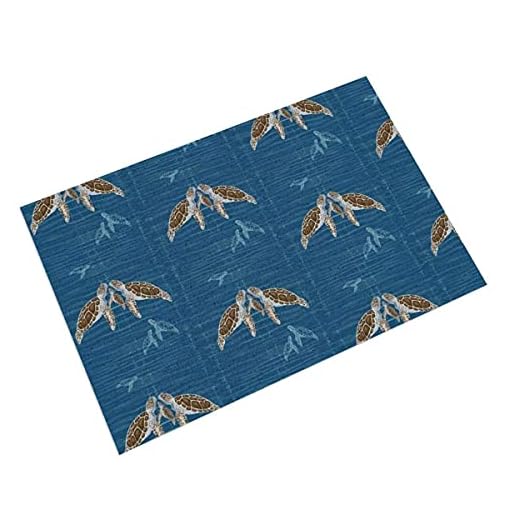 FFLSDR Dörrmatta Under havet sköldpaddor med bubblor av Salzanos välkomstmattor entré PVC golvmattor med halkfri baksida golvmattor 40 x 60 cm
