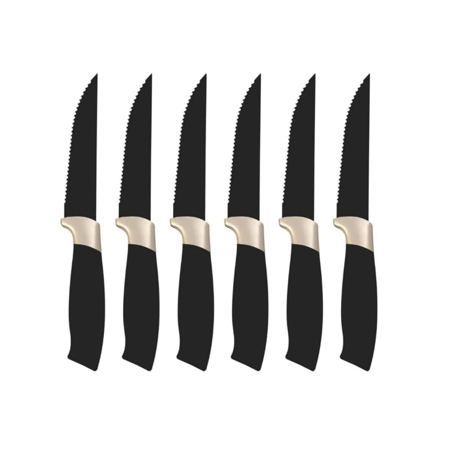 12-Piece Stainless Steel Knife Set with Block and Soft Grip Handles – Black Sesame by Drew Barrymore