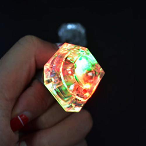 XLKJ 12 PCS Anillos Diamantes Luminosos LED Luces Juguetes Anillos de Dedos Brillantes para Fiestas Cumpleaños Boda Decoración. - imagen 7