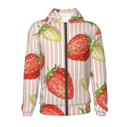 Strawberries Kid Hoodies Boys Zip Up Sweatshirts Girls Pullover with Pocket2