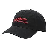 A Nightmare On Elm Street Logo Men's Black Distressed Dad Hat