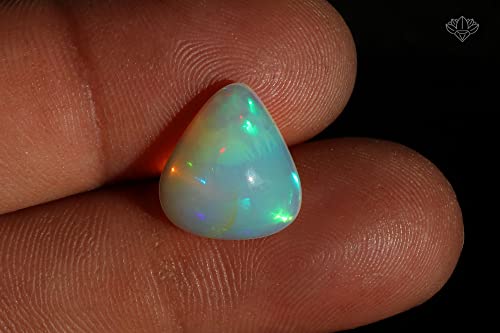 Opale éthiopienne blanche véritable 4.39 Cts | Pierre précieuse cœur pour pendentif