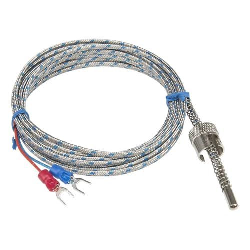 Sensor termopar tipo KJ para metal con bayoneta ajustable de 12mm y cable de 3 metros