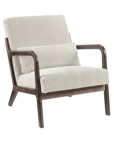 IDEALHOUSE Mid-Century Modern Accent Chair, Chenille Upholstered Armchair...