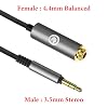 GEEKRIA 3.5mm Stereo Male to 4.4mm Balanced Female Adapter Cable, Hi-Fi Converter for Headphone Amps, Aluminum Alloy Connector (0.5ft)