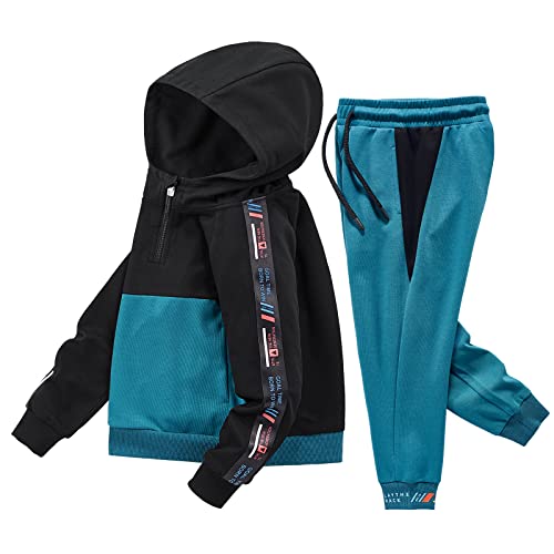 Boys' Tracksuits Sweat Suit Track Suits Sweatsuit Activewear Toddler Clothes Jogging Jogger Kids Clothing Set 2 Piece Outfits Childrens Sport Athletic Size 2 3 4 5 6 7 8 Year Blue Bas-013-3-4T #TOP1