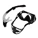 Tnfeeon Snorkel Goggle Tube Set Adult Adjustable Diving Set Portable Sealing Tube HD Glass Ergonomic Design for Snorkeling (Black)