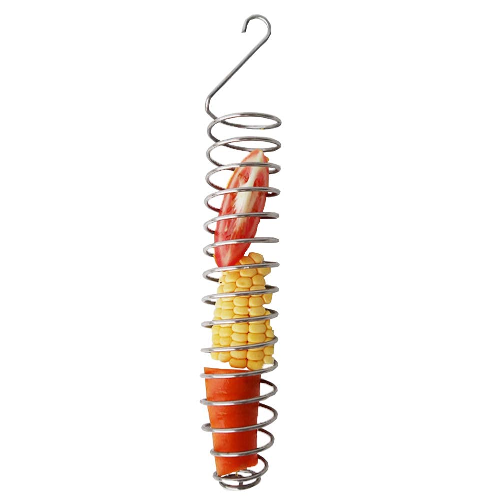 QBLEEV Stainless Steel Bird Food Holder, Parrots Foraging Toys, 25cm Long, 82g Weight, Fits Nuts, Fruits, Vegetables, Grain, Wheat, Chew Toys for Conures, Parakeets, Cockatoos - image 5