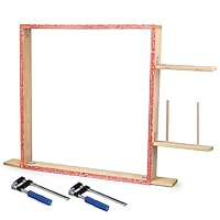 JTVTW Tufting-Rahmen für elektrische Teppich-Tufting-Maschine, Holz mit Klemmen (90 x 90 cm)