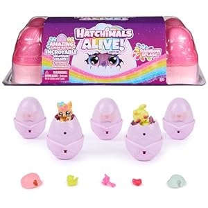 Hatchimals Alive, Rainbow Splash Egg Carton with 5 Mini Figures in Color Reveal Eggs & 10 Accessories, Kids Toys for Ages 3 and up