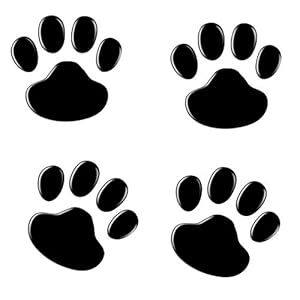 4PCS Black 3D Chrome Dog Paw Footprint Sticker Decal Auto Car Emblem Decal Decoration (Black)