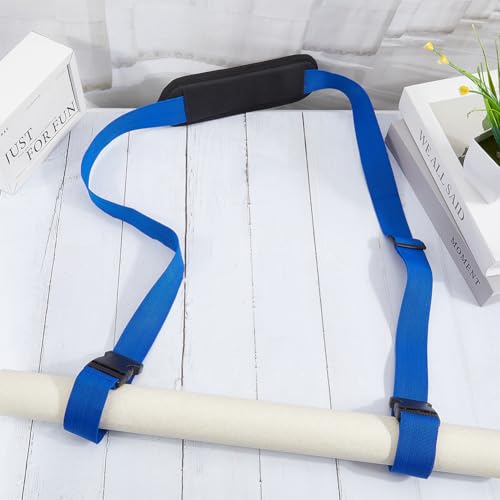 Image of GORGECRAFT Scooter Carry Strap Blue Beach Anti-Slip Shoulder Straps Replacement with Non-Slip Shoulder Pad Polyester Universal Adjustable Backpack Bicycle Carrying Straps for Foldable Balance Bikes