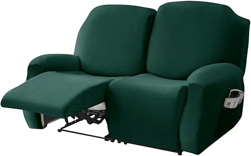 Vista 15 de Fundas de terciopelo elástico para sillas reclinables, fundas para sofá biplaza de 2 cojines, 6 piezas, fundas protectoras para muebles con bolsillo