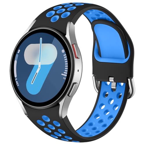 DaQin No Gap Sport Band Compatible with Samsung Galaxy Watch 7/6/5/4 Band 40mm 44m/Galaxy Watch FE/Watch 6 4 Classic 43mm 47mm 42mm 46mm/Watch 5 Pro 45mm, 20mm Soft Silicone Wristbands for Women Men