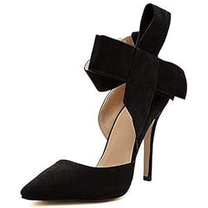Z&L Fashion Women’s Pointy Toe High Heel Stiletto Big Bow Dress Pumps
