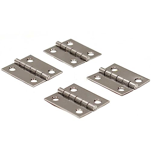 Boat Broad Hinge | Aluminum Silver 1 1/2 X 1 1/4 Inch (Set of 4)