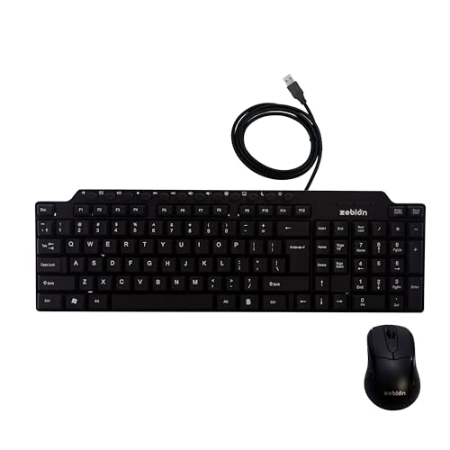 ZEBION Vikings Wired Keyboard Mouse Combo with Nano Receiver, Slim,Elegant and Ergonomic chiclet Design, Tested with Over 1 Million keystrokes and clicks,Durable Body (B0CKN59891) Amazon Price History, Amazon Price Tracker