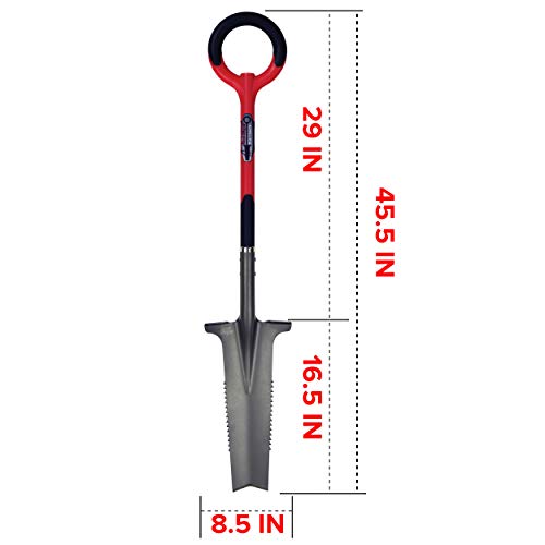 Radius Garden 22811 Root Slayer Drain Spade, Red