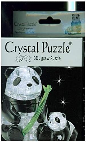 Crystal Puzzle | 3D Panda Pair | Transparent Design | 51 Pieces | Construction Kit for Children and Adults | HCM Kinzel