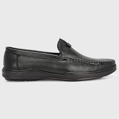 Image of Blue Leather by Centrino Genuine Leather Men's Loafer Shoes | Slip-On with Cushioned Insole | Stylish Round Toe Moccasin for Office, Formal Wear, Business Meeting, Wedding, Party & Everyday Use(4092)