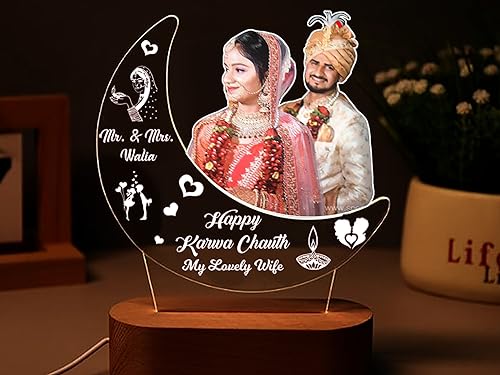 Incredible Gifts Personalized Moon LED Light Photo Frame Gift for...