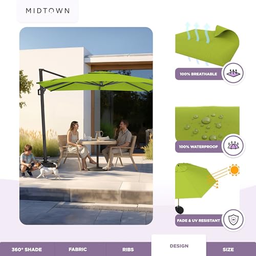 Image of Midtown Umbrellas Grande Square - 9 x 9 Ft Cantilever Umbrella