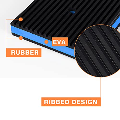 Gcgoods Rubber Anti-Vibration Pad, 4" X 4" X 7/8" Heavy Duty Ribbed Rubber With Blue Eva Center Isolation Pads For Hvac, Air Compressor, Treadmill, Washer And Dryer, Air Conditioner Units, Pack Of 4 #TOP2