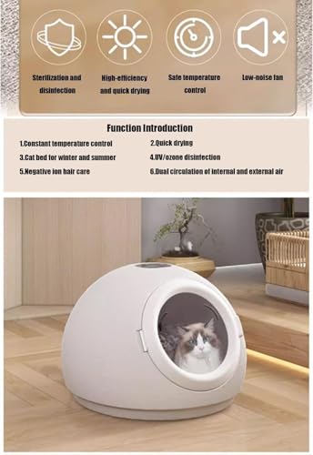 Gatos sin estrés por el secador con la jaula silenciosa MNUvxzaewf de secado automático 3