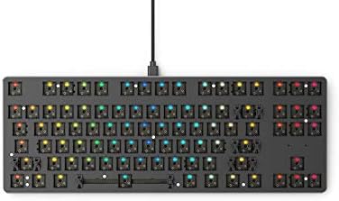 Glorious Custom Gaming Keyboard - GMMK 85% Percent TKL Barebone - USB C Wired Mechanical Keyboard Kit - RGB Hot Swappable Switches & Keycaps - Black Metal Top Plate