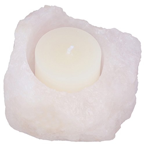Rockcloud Natural Raw Rose Quartz Taper Tea Light Candle Holder Air Plant Holder Healing Stone Home Decoration Figurine #TOP1