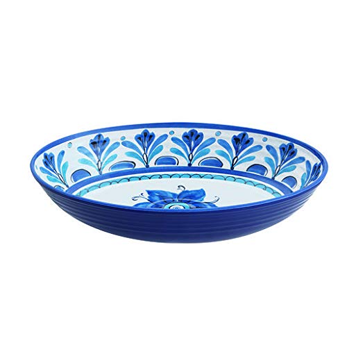 Zani Serafino Risottiera Havana Blu, 100% Melamina, Lavabile in Lavastoviglie, cm. 33x22, Floreale