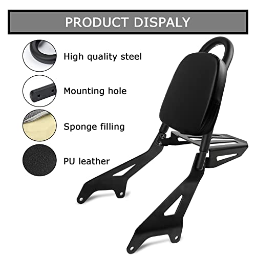 Psler Motorcycle Backrest Sissy Bar With Luggage Rack Backrest Pad For Yamaha Star Xvs950 Bolt Xv950 2013-2022 #TOP2