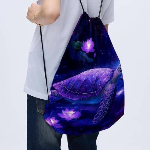 Sac à cordon lot de 2 imperméable et pliable bleu multicolore taille unique - 4